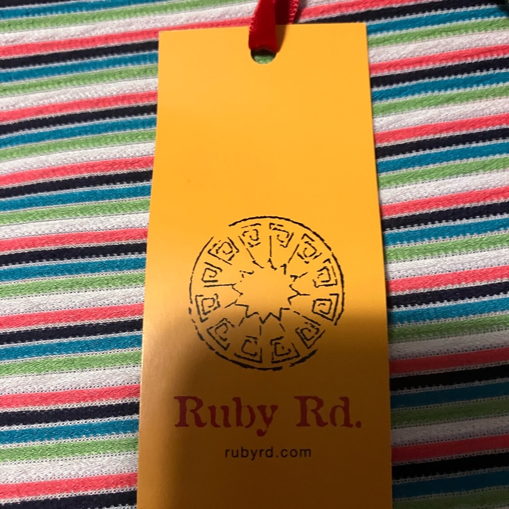 Ruby Rd. Colorful Striped Short Sleeve Top - Picture 8 of 11